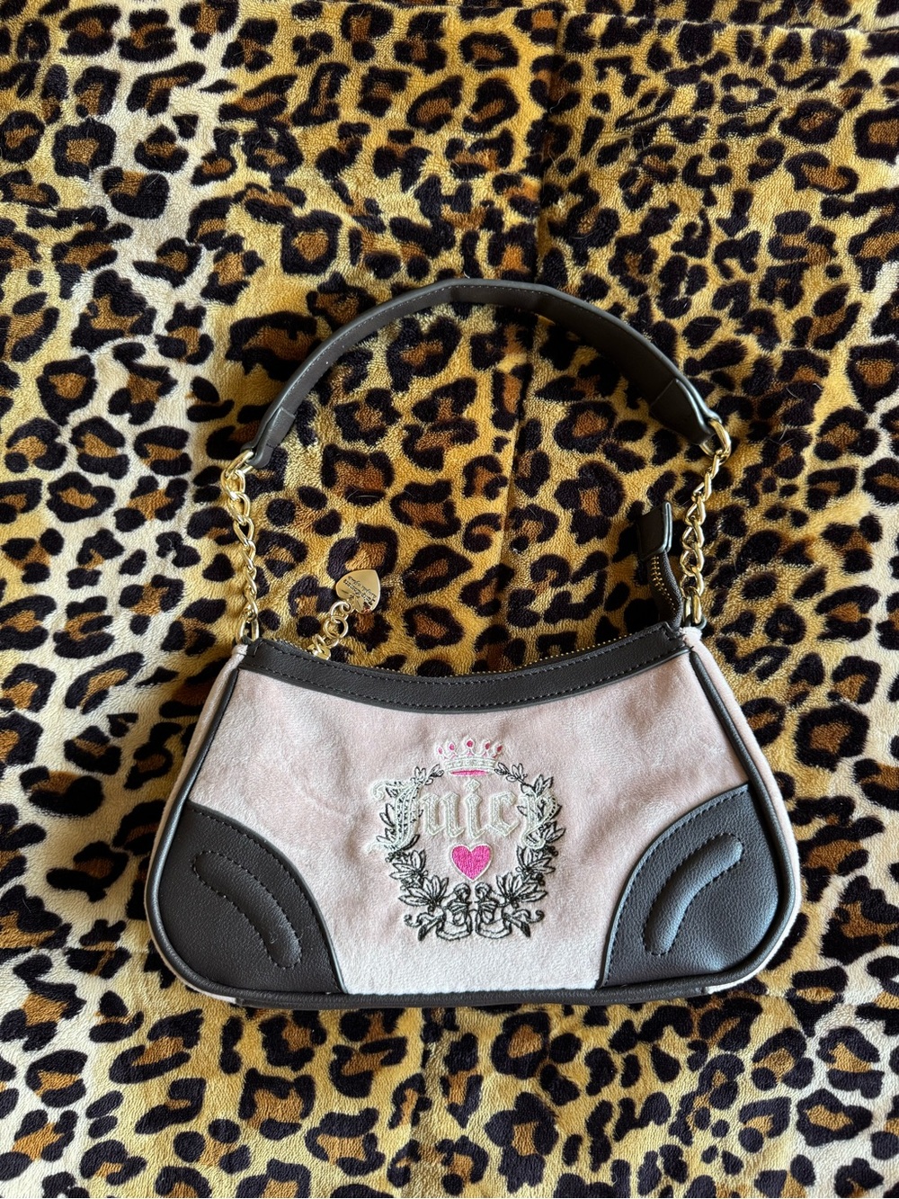 Juicy Couture blush and Brown heritage Shoulder Bag